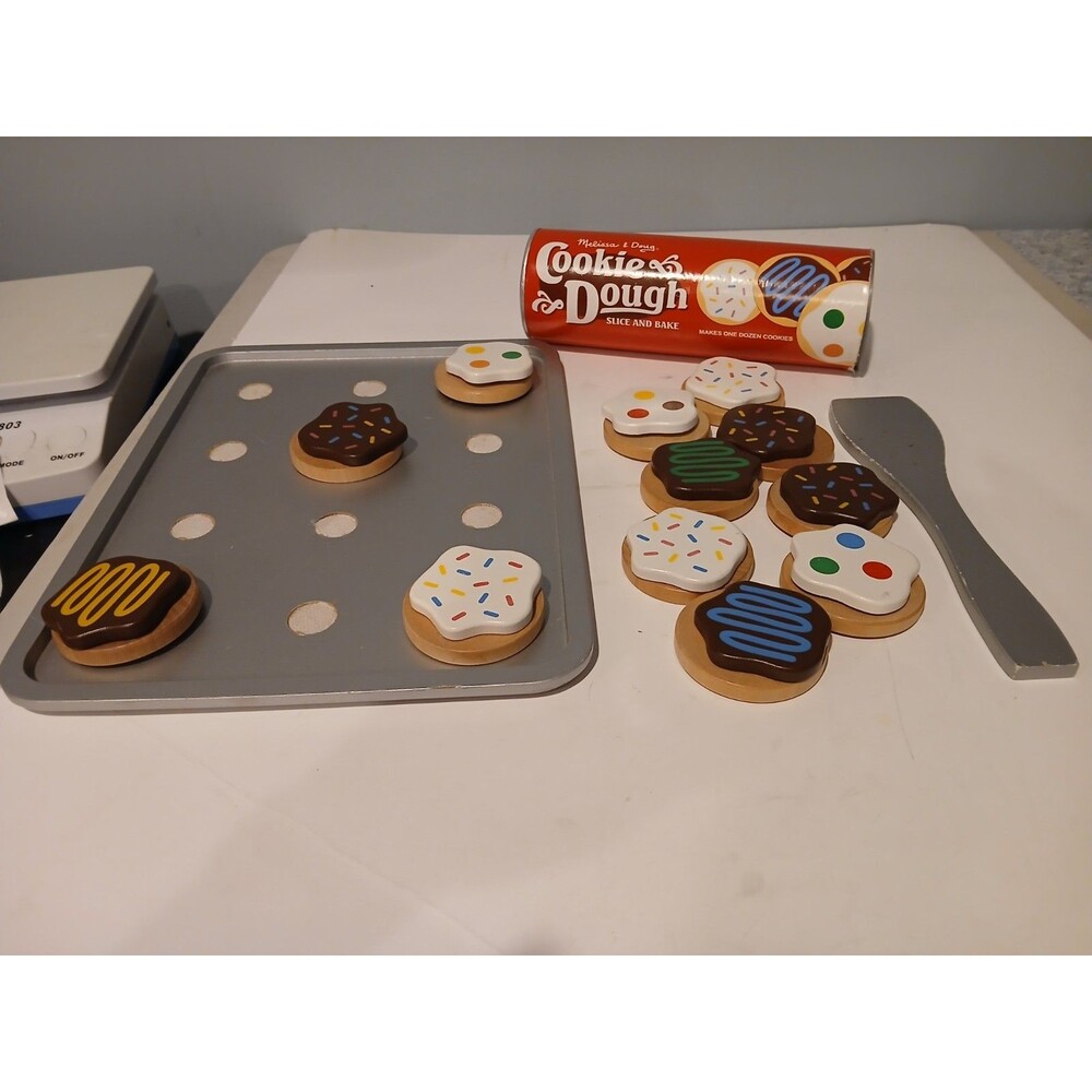 Melissa & Doug play food wooden slice cookie tray pretend lot